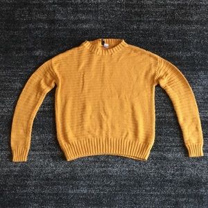 Divided Yellow Knit Sweater